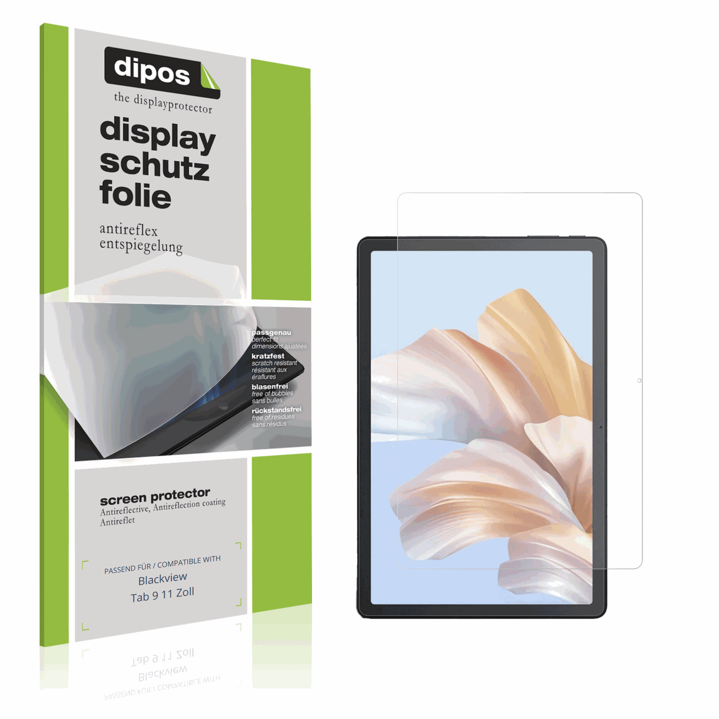 Matte Displayschutzfolie von dipos passend für Blackview Tab 9 11 Zoll, präziser Zuschnitt und blasenfrei montiert