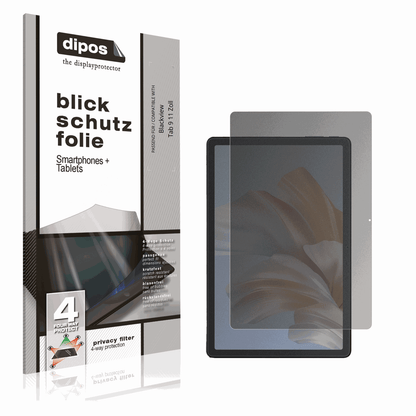 Blickschutzfolie von dipos passend für Blackview Tab 9 11 Zoll, präziser Zuschnitt und blasenfrei montiert