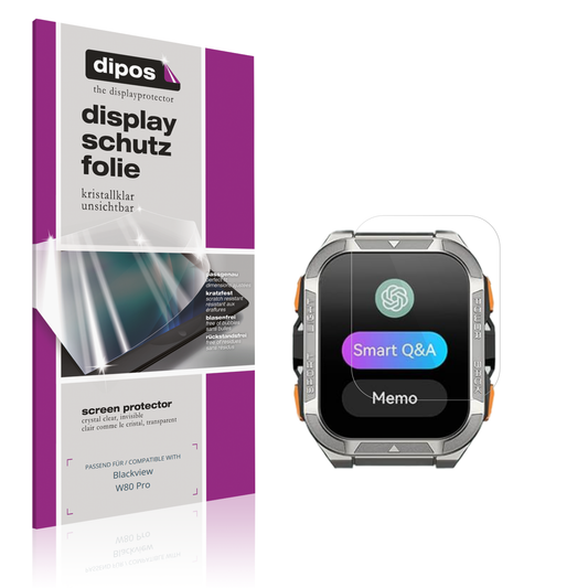 Klare Displayschutzfolie von dipos passend für Blackview W80 Pro, präziser Zuschnitt und blasenfrei montiert