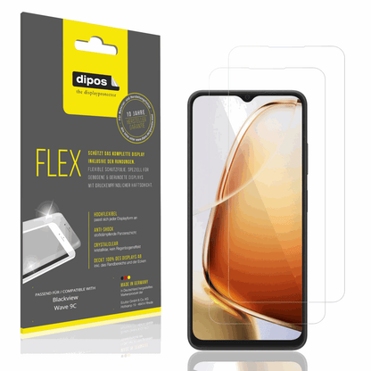 Klare Displayschutzfolie von dipos passend für Blackview Wave 9C, 100% Displayabdeckung und blasenfreie Montage