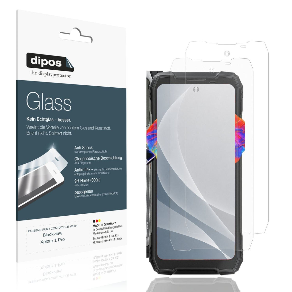 Matte Displayschutzfolie von dipos passend für Blackview Xplore 1 Pro, 9H kratzfest und blasenfrei montiert