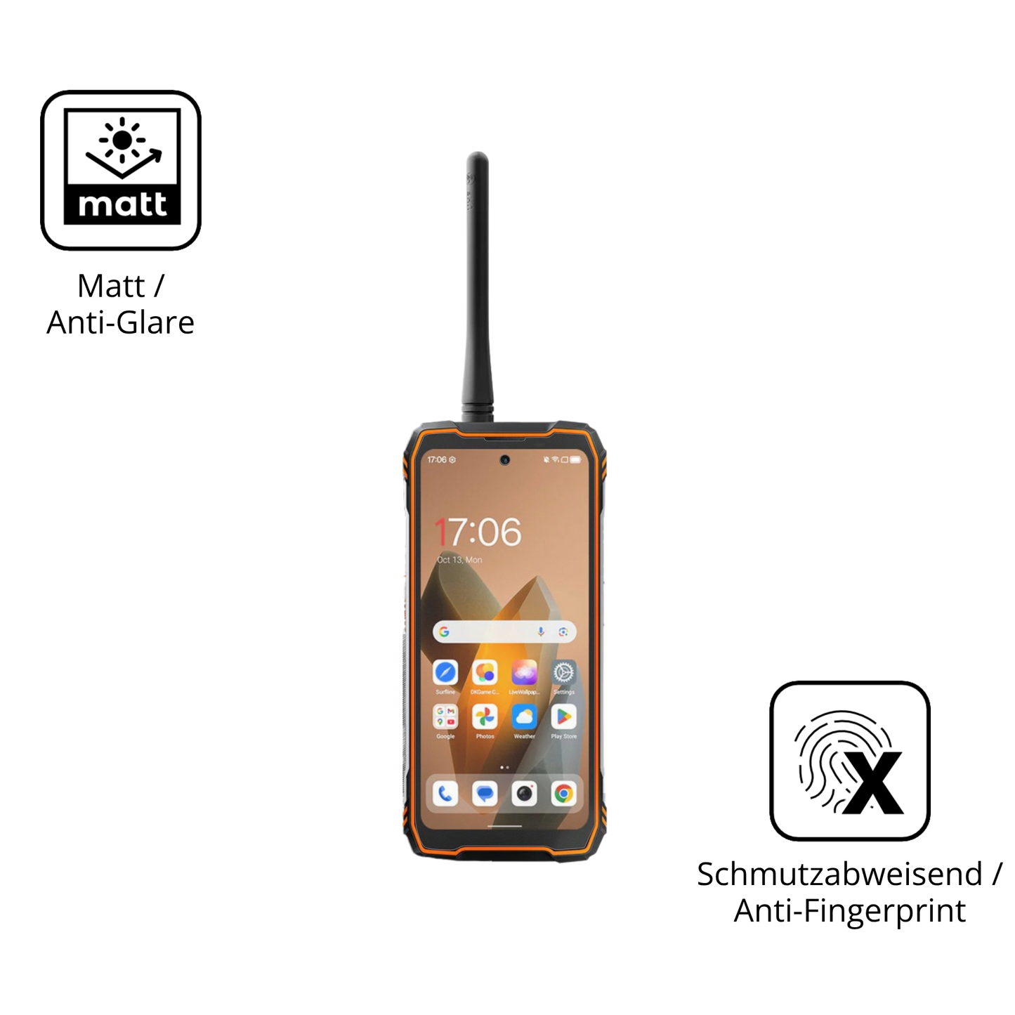 9H Hartbeschichtete, flexible Folie passend zugeschnitten für Blackview Xplore 1 Walkie Talkie