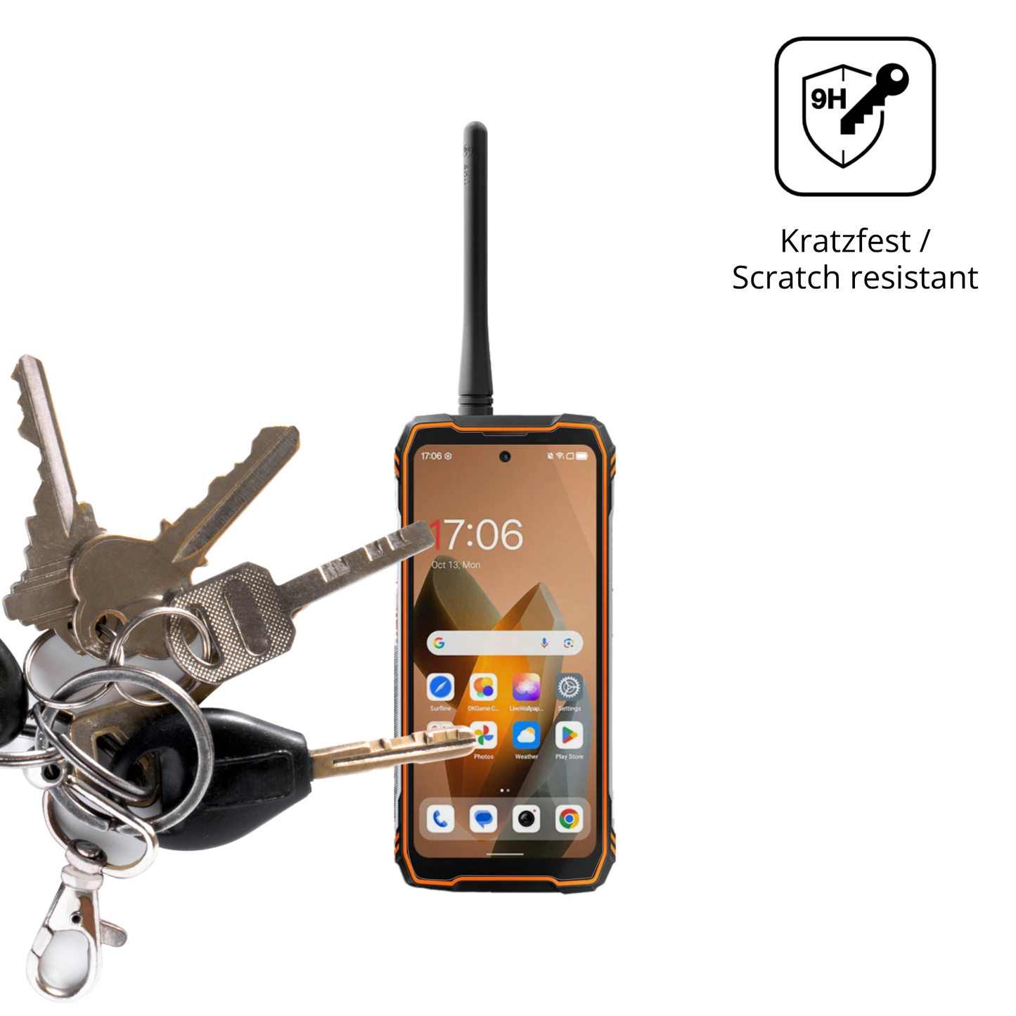 dipos Displayschutz für Blackview Xplore 1 Walkie Talkie, transparente Oberfläche, perfekte Passform auch für die Rundungen