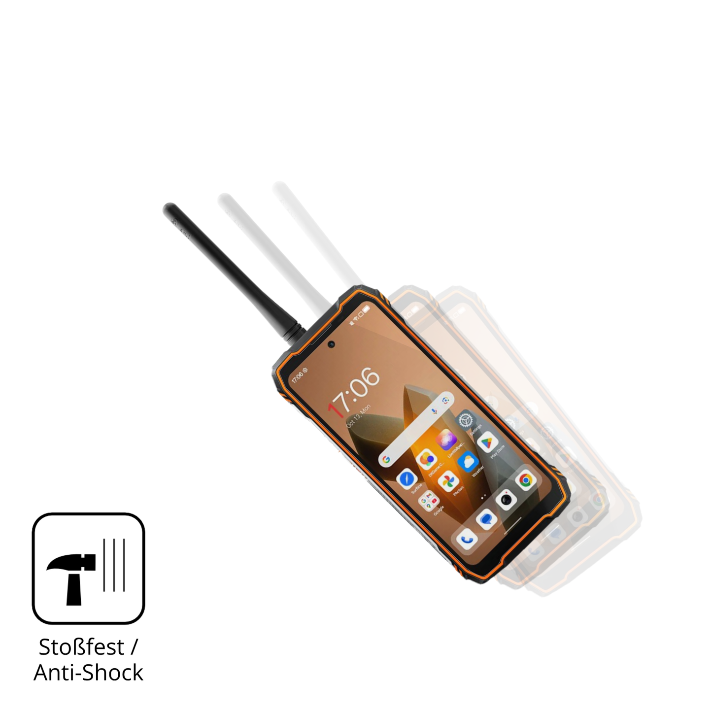 Schutz gegen Kratzer auf dem Blackview Xplore 1 Walkie Talkie Glas durch Schlüssel, Stöße gegen die Tischkante oder Stürze