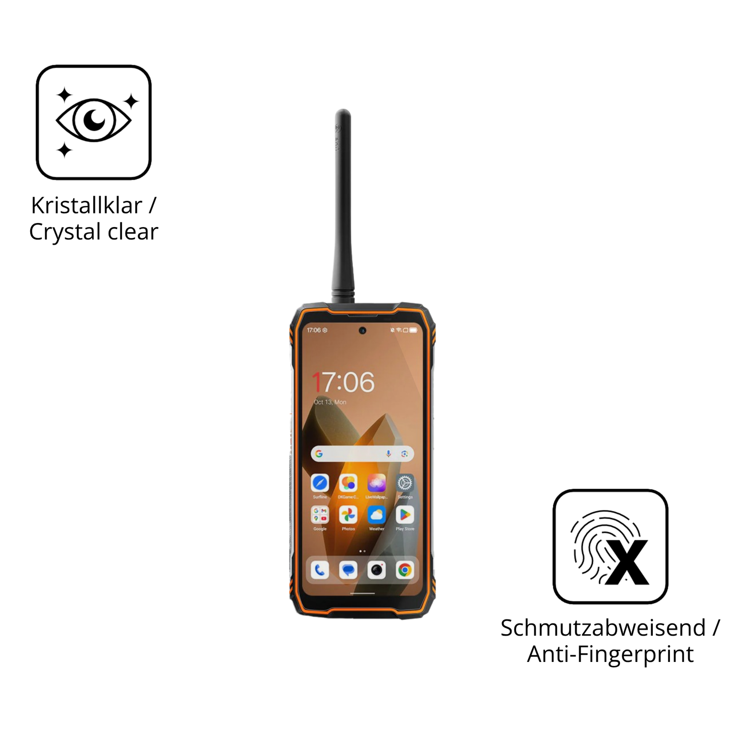 Flexible TPU-Folie passend zugeschnitten für Blackview Xplore 1 Walkie Talkie, vollständige Abdeckung