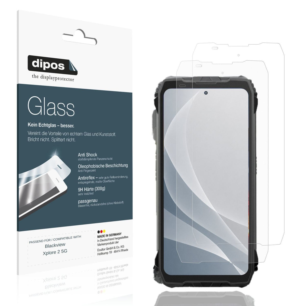 Matte Displayschutzfolie von dipos passend für Blackview Xplore 2 5G, 9H kratzfest und blasenfrei montiert