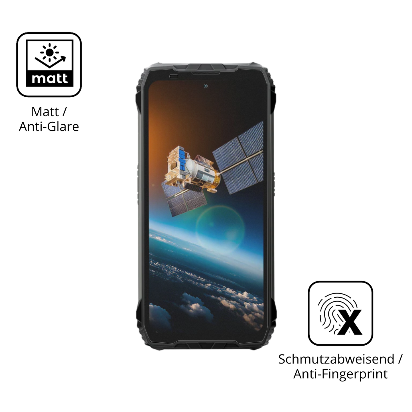 Dünne und entspiegelnde Folie passend zugeschnitten für blackviewxplore 2 satellite