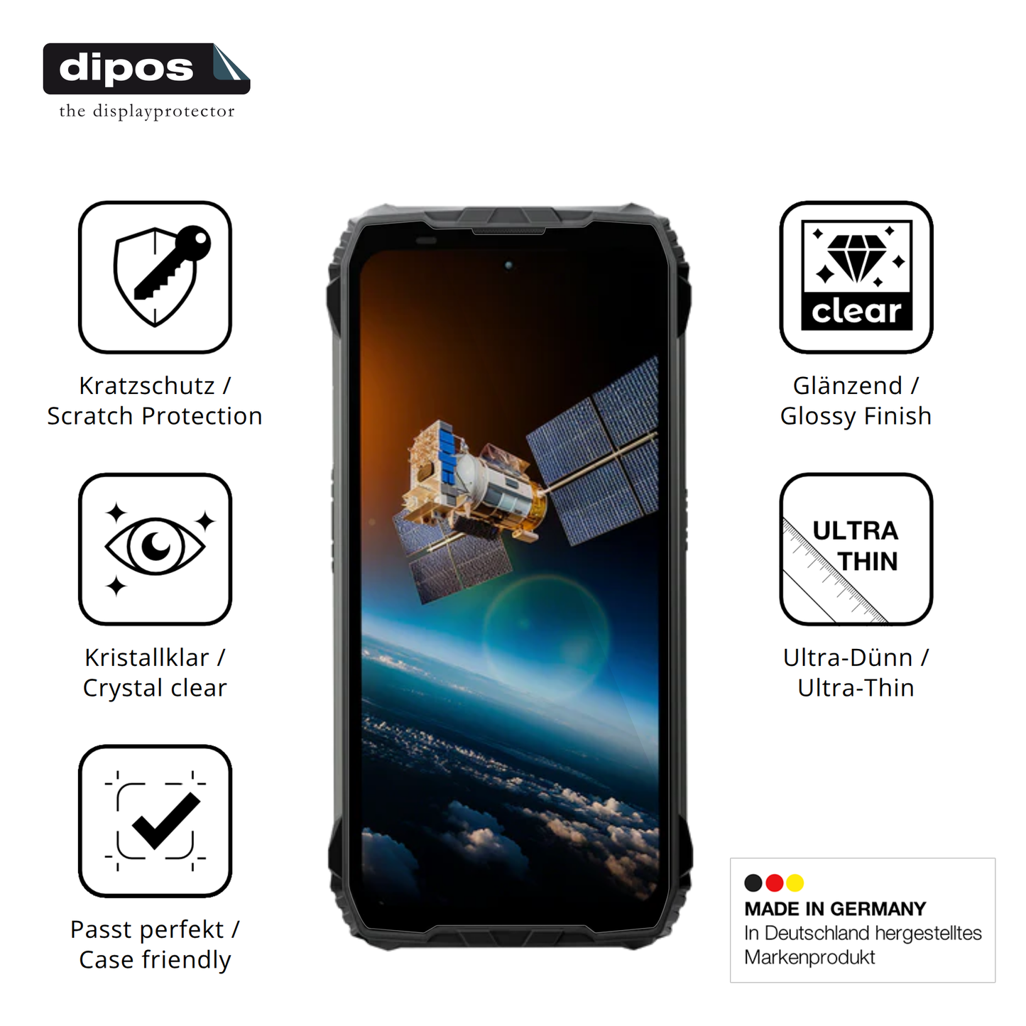 Displayschutz hergestellt in Deutschland, höchste Qualität made in Germany