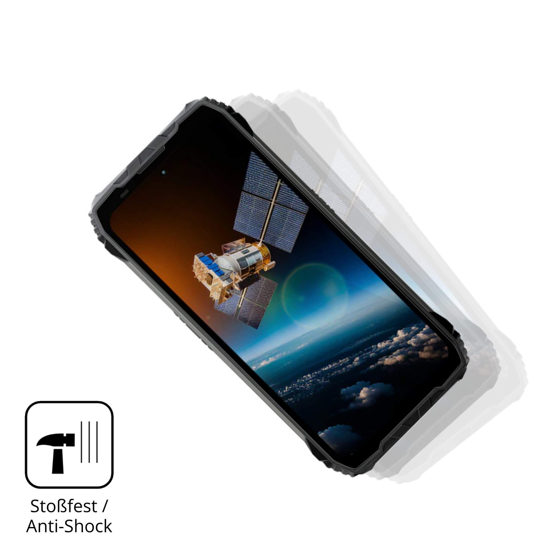 Schutz gegen Kratzer auf dem blackviewxplore 2 satellite Glas durch Schlüssel, Stöße gegen die Tischkante oder Stürze