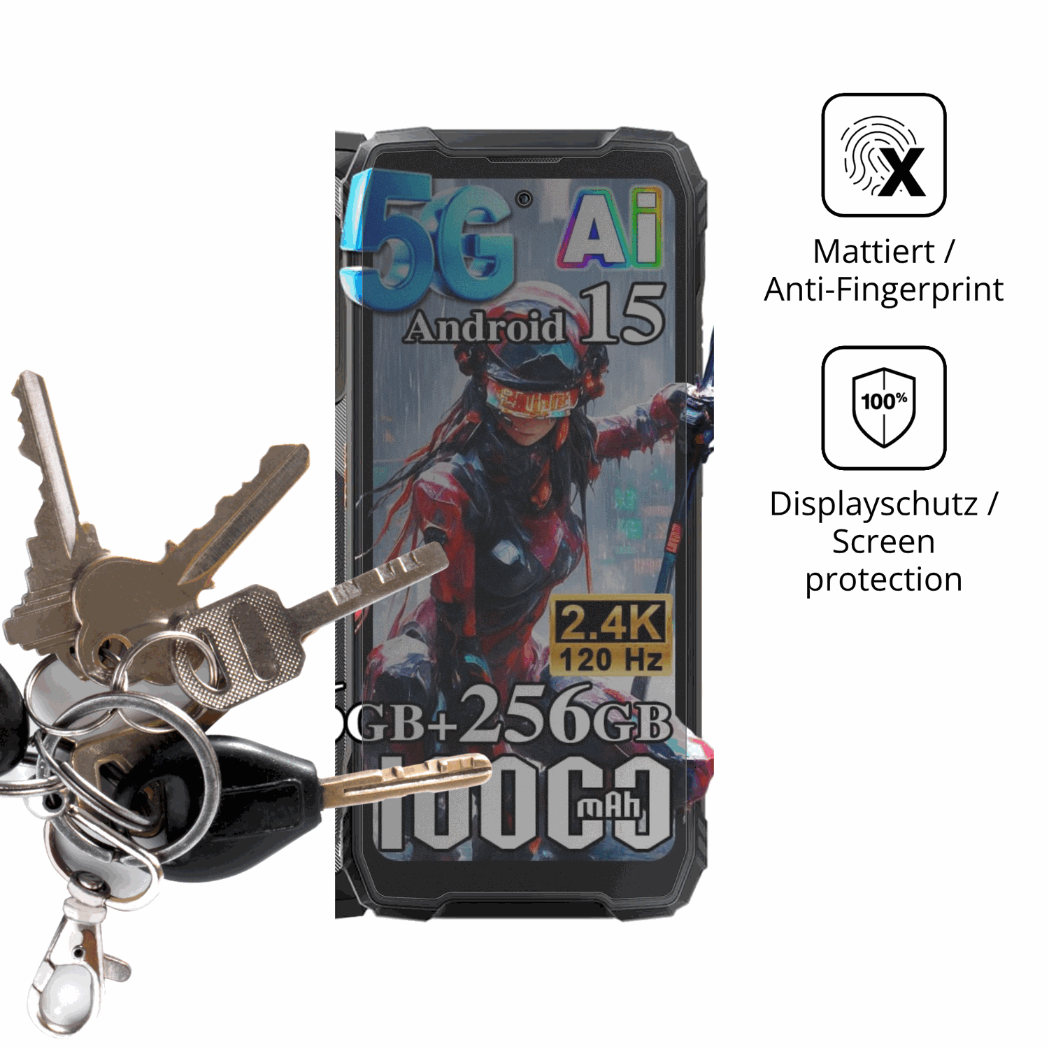 dipos Displayschutz für Blackview Xplore X1 5G, mattierte Oberfläche, Blickschutzfilter und perfekter Passform