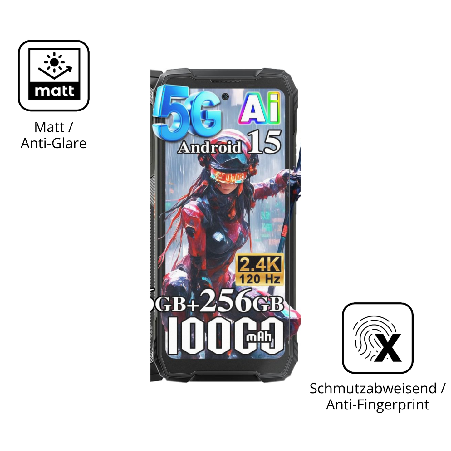 9H Hartbeschichtete, flexible Folie passend zugeschnitten für Blackview Xplore X1 5G