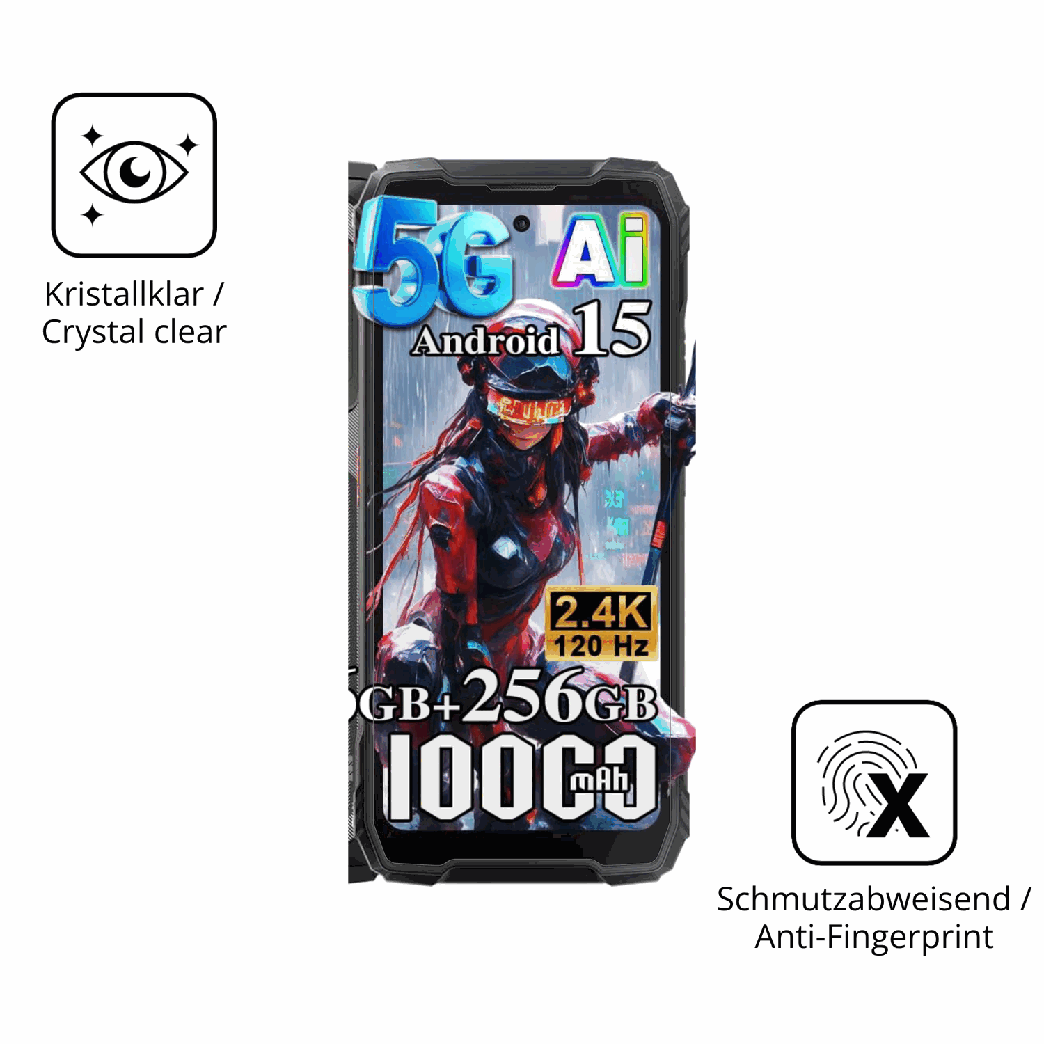 Flexible TPU-Folie passend zugeschnitten für Blackview Xplore X1 5G, vollständige Abdeckung