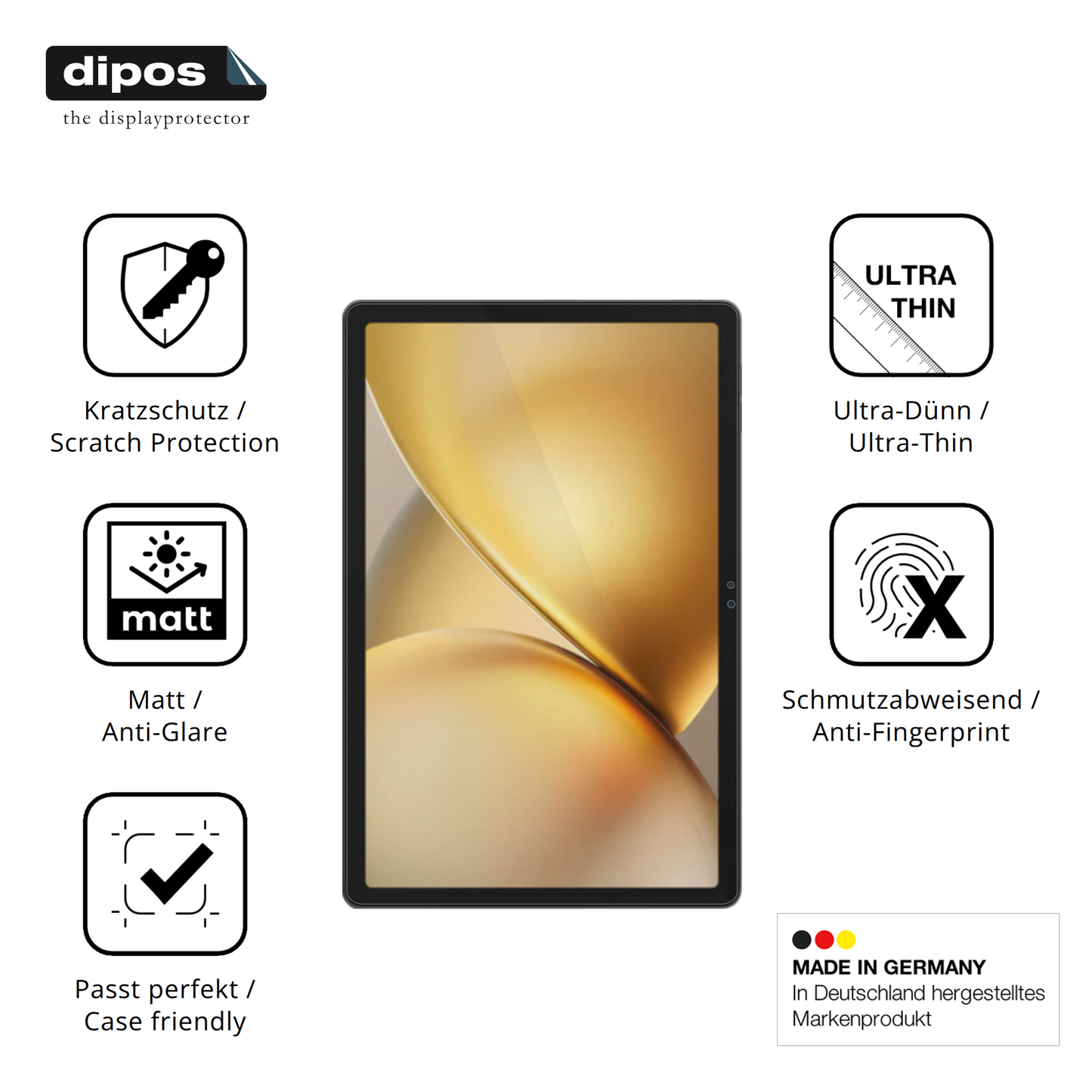 Displayschutz hergestellt in Deutschland, höchste Qualität made in Germany