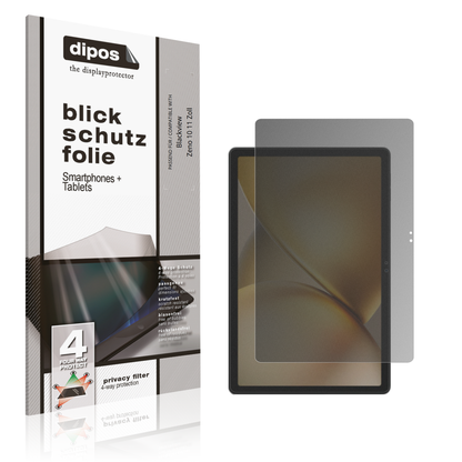 Blickschutzfolie von dipos passend für Blackview Zeno 10 11 Zoll, präziser Zuschnitt und blasenfrei montiert