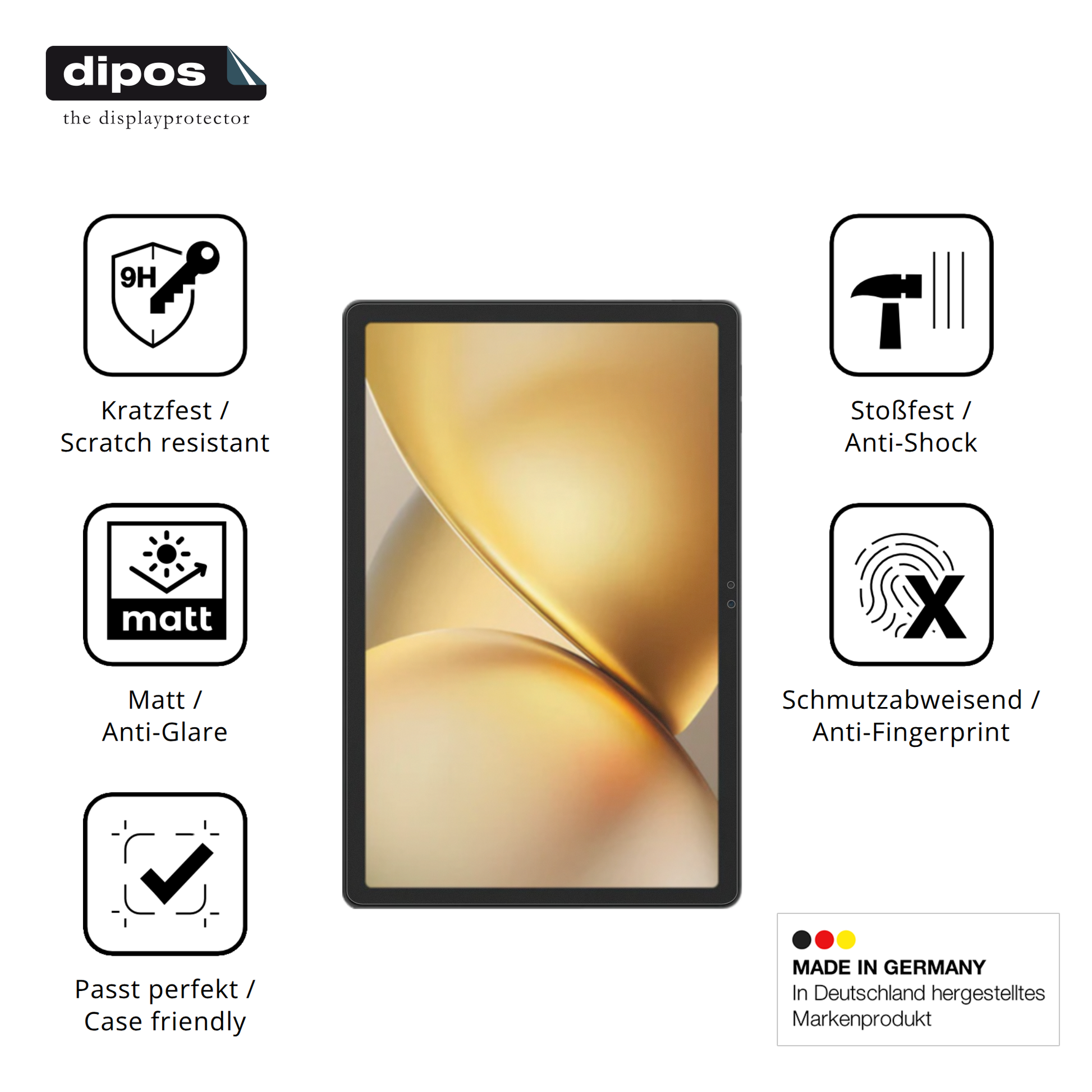Displayschutz hergestellt in Deutschland, höchste Qualität made in Germany