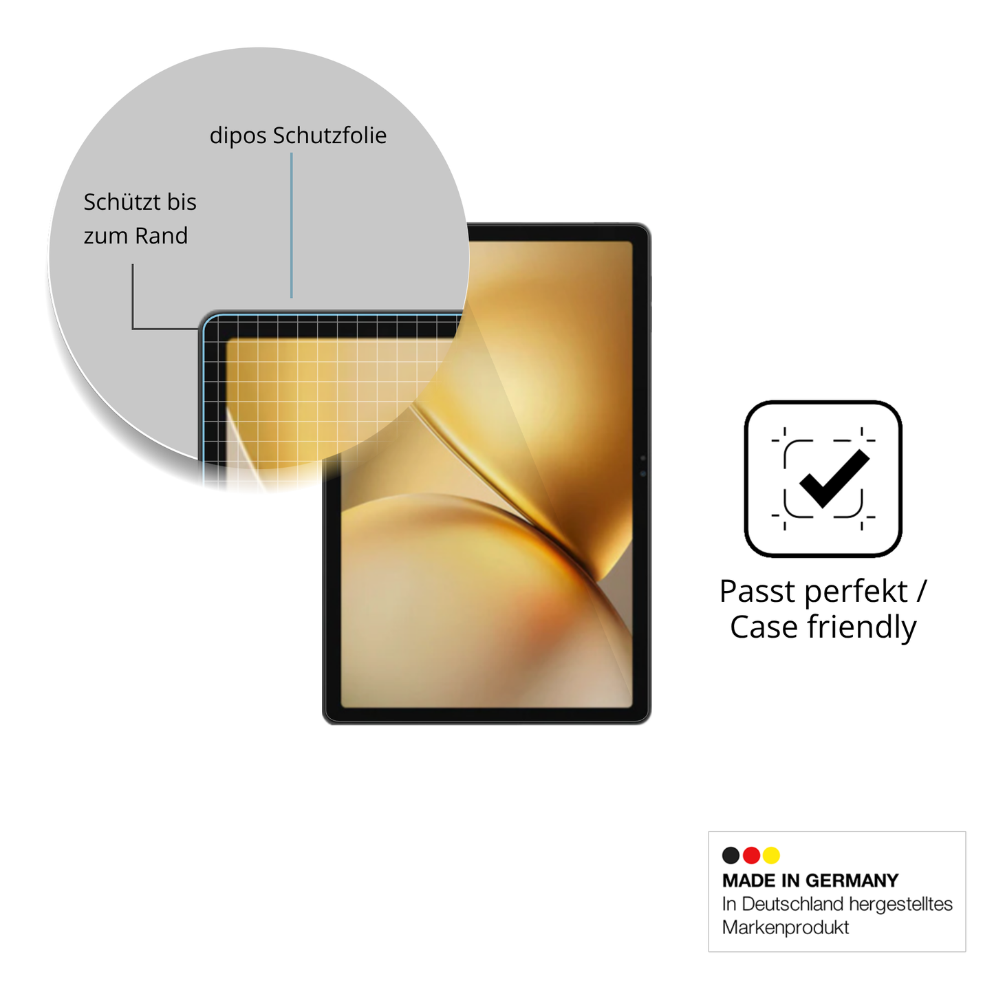 Besonders flexibler Displayschutz mit Anti-Shock-Schicht im Materialmix