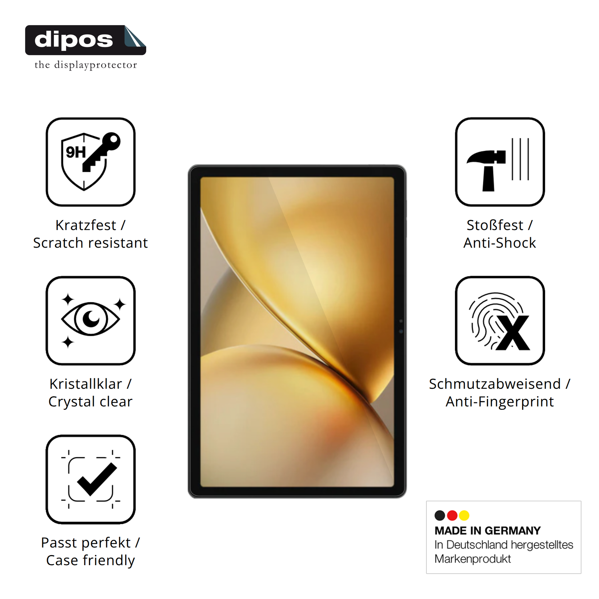 Displayschutz hergestellt in Deutschland, höchste Qualität made in Germany