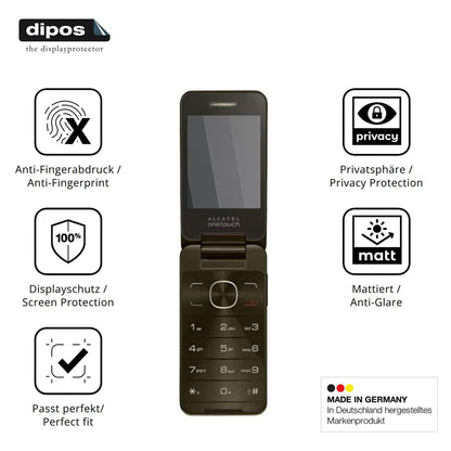 Privatsphäre-Schutz durch Sichtschutz-Folie passend zugeschnitten für Alcatel 2012 Chocolate