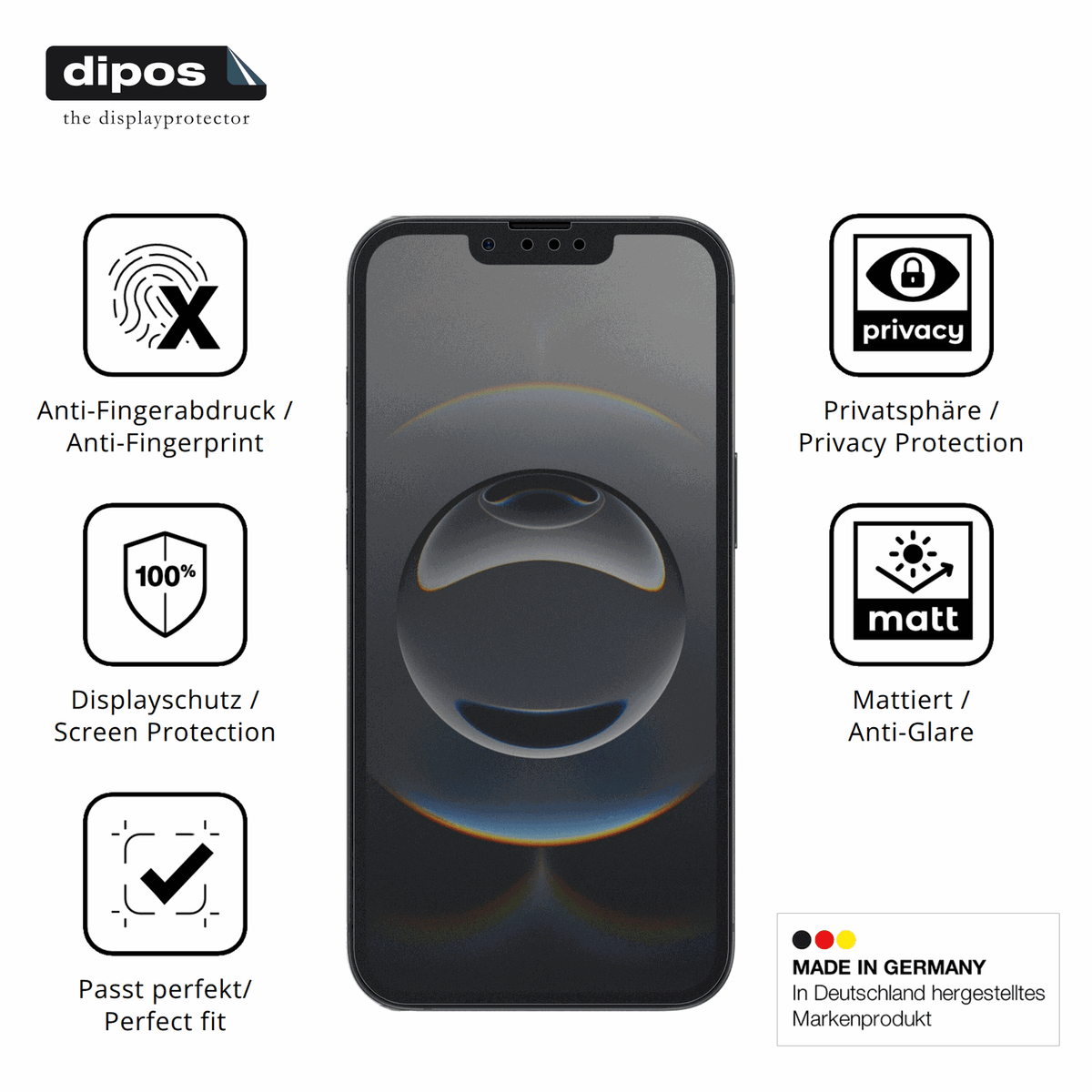 Privatsph�re-Schutz durch Sichtschutz-Folie passend zugeschnitten f�r Apple iPhone 17e