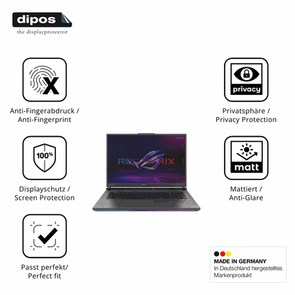 Privatsph�re-Schutz durch Sichtschutz-Folie passend zugeschnitten f�r Asus Strix G814j