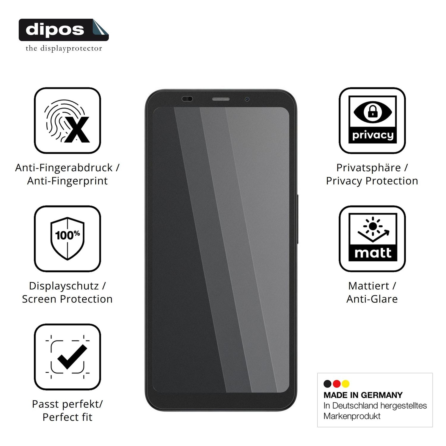 Privatsphäre-Schutz durch Sichtschutz-Folie passend zugeschnitten für Bigme Hibreak Dual2