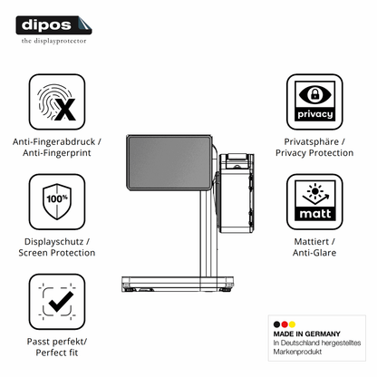 Privatsphäre-Schutz durch Sichtschutz-Folie passend zugeschnitten für Bizerba Q1 pro 400 12.1 Zoll
