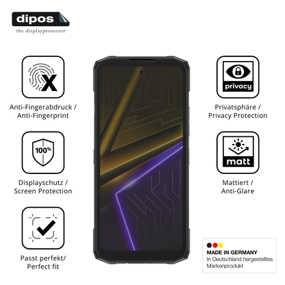 Privatsphäre-Schutz durch Sichtschutz-Folie passend zugeschnitten für Doogee Blade 20 Max
