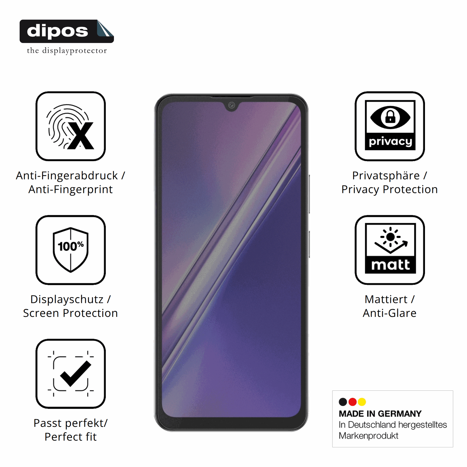 Privatsphäre-Schutz durch Sichtschutz-Folie passend zugeschnitten für Doogee M30