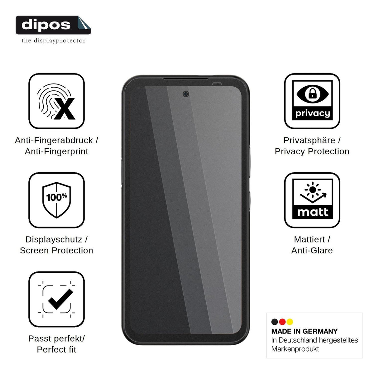 Screen Protector for Gigaset GX50 Privacy Filter 4-Way Protection dipos