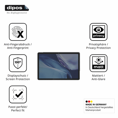 Privatsphäre-Schutz durch Sichtschutz-Folie passend zugeschnitten für Green Lion G-30 Ultra Tab