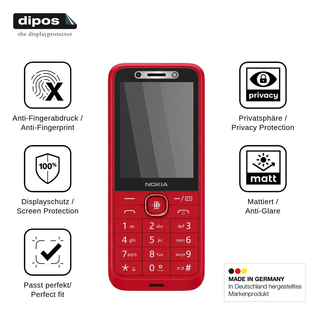 Screen Protector for HMD 215 4G 2E Privacy Filter 4-Way Protection dipos