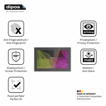 Privatsphäre-Schutz durch Sichtschutz-Folie passend zugeschnitten für HMI Ultratronik Glass Touch Front 7 Zoll