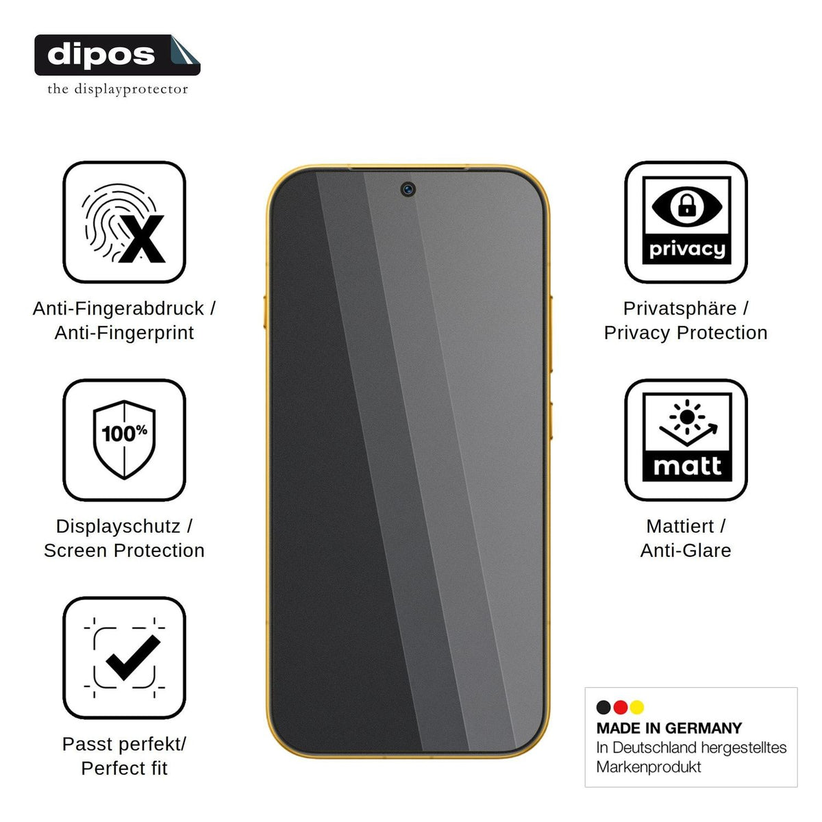 Screen Protector for Honor Magic 9 Privacy Filter 4-Way Protection dipos