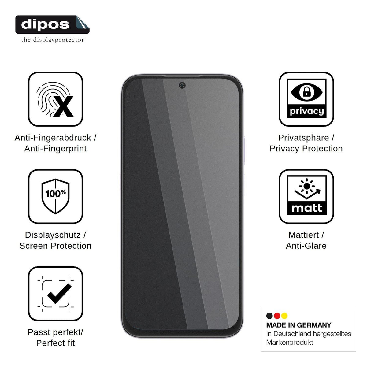 Screen Protector for Honor Play 11 Privacy Filter 4-Way Protection dipos