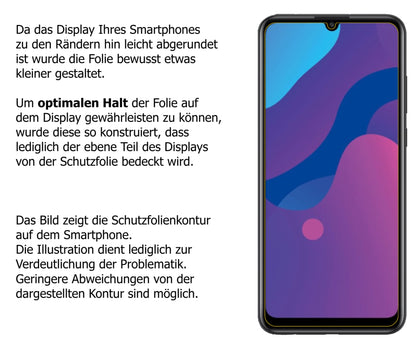 Privatsphäre-Schutz durch Sichtschutz-Folie passend zugeschnitten für Huawei Enjoy 10e