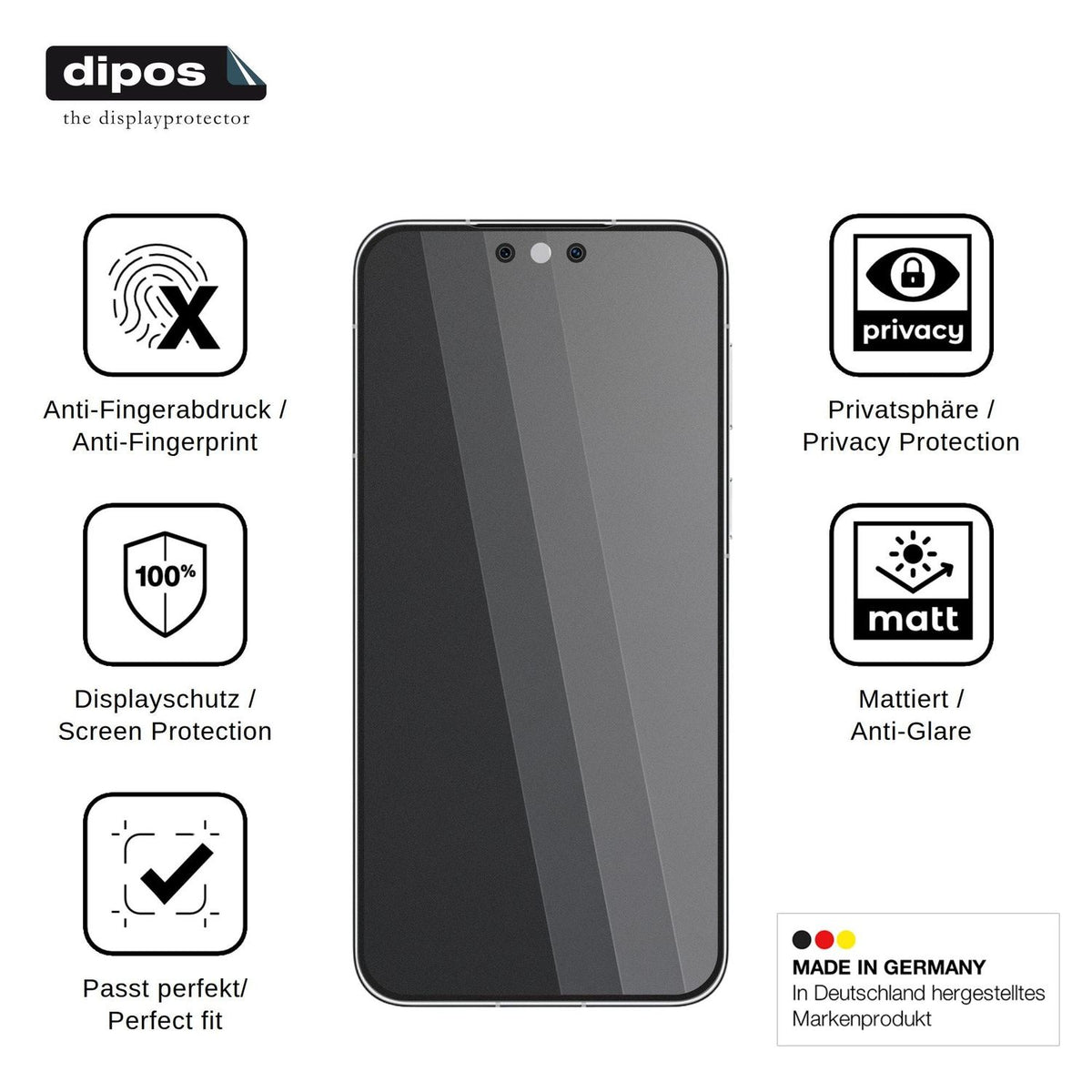 Screen Protector for Huawei Mate 90 RS Ultimate Design Privacy Filter 4-Way Protection dipos