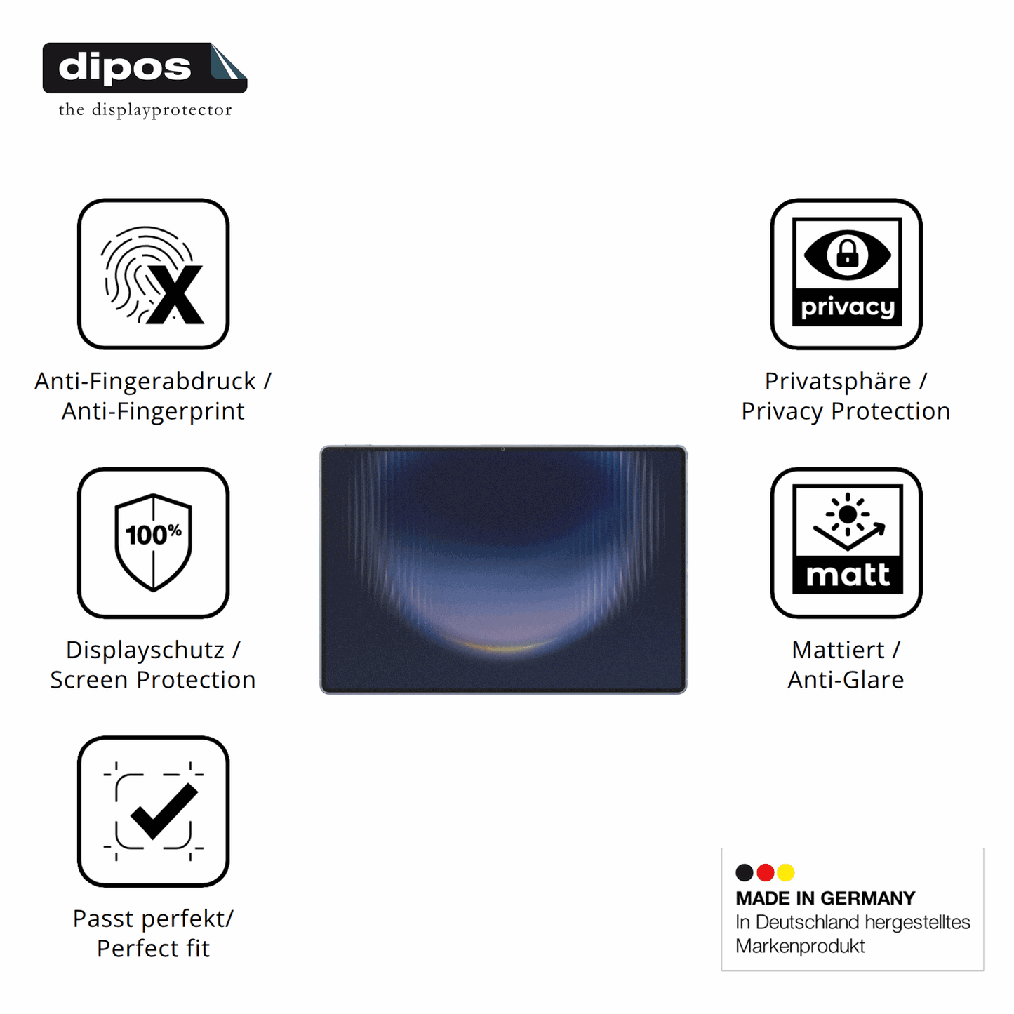 Privatsphäre-Schutz durch Sichtschutz-Folie passend zugeschnitten für Huawei MatePad Pro Max