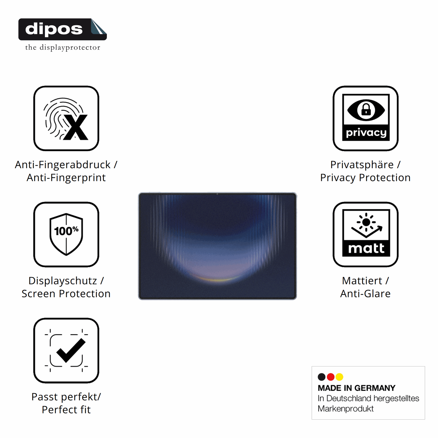 Privatsphäre-Schutz durch Sichtschutz-Folie passend zugeschnitten für Huawei MatePad Pro Max