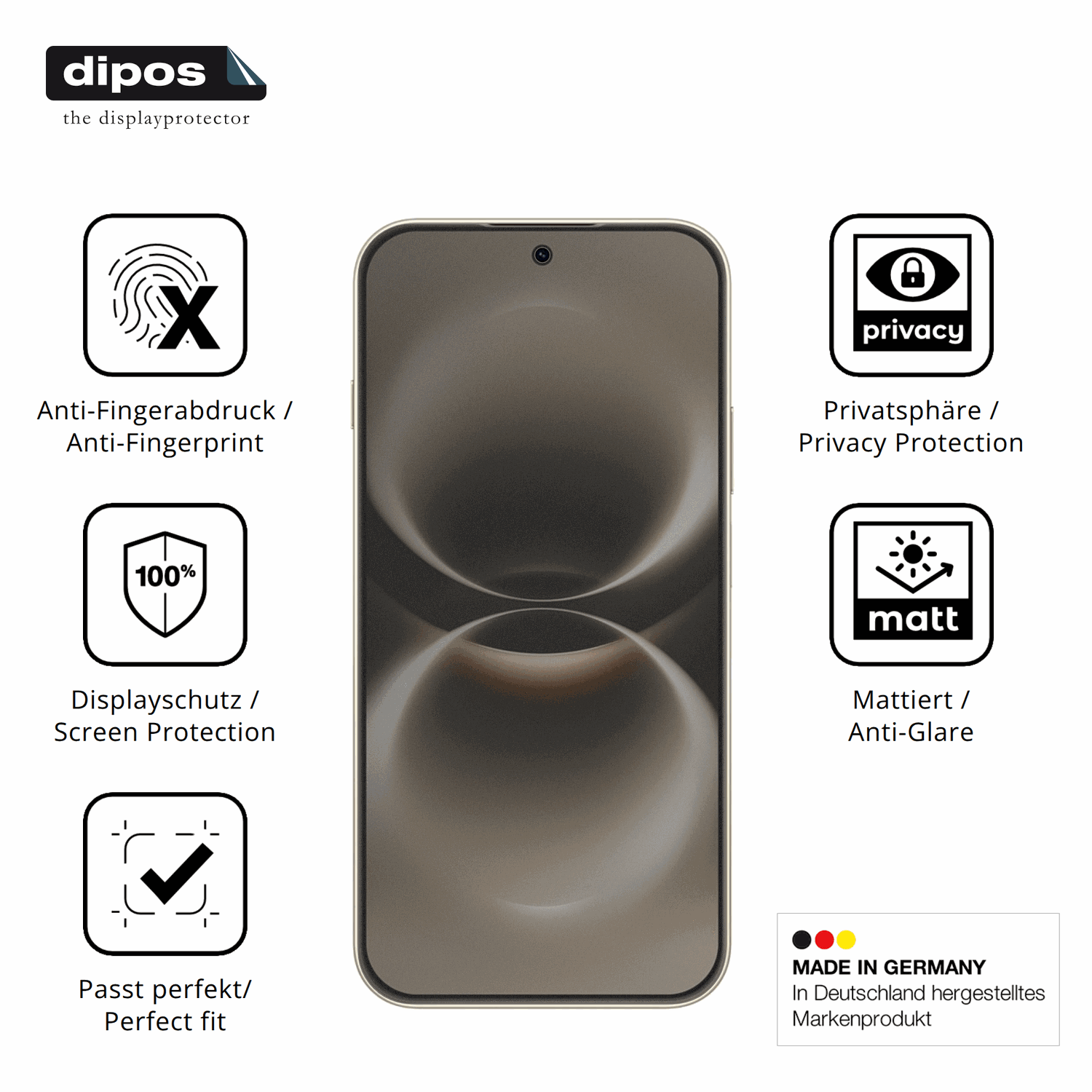 Privatsphäre-Schutz durch Sichtschutz-Folie passend zugeschnitten für Huawei Nova 15 Max