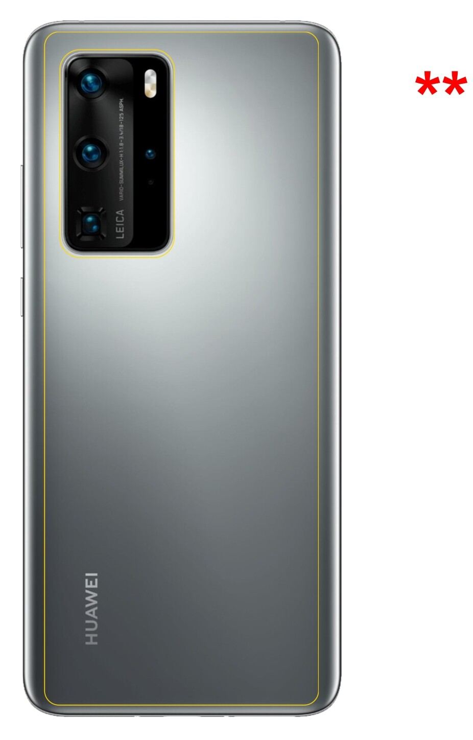 Privatsphäre-Schutz durch Sichtschutz-Folie passend zugeschnitten für Huawei P40 Rückseite