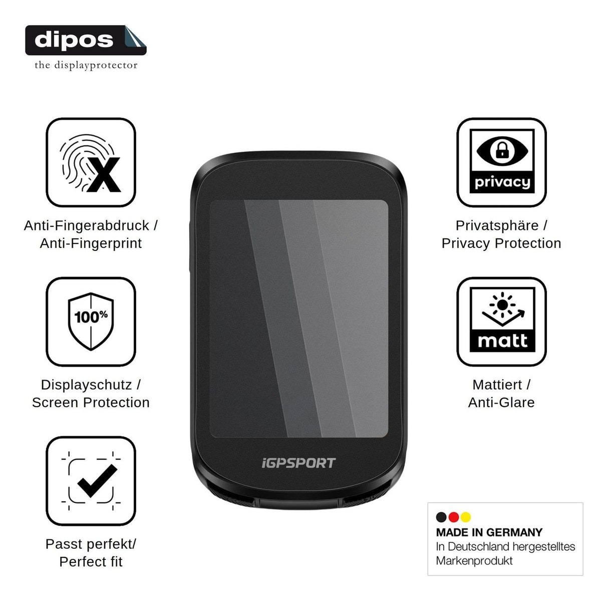 Screen Protector for iGPSPORT BSC200 Pro Privacy Filter 4-Way Protection dipos