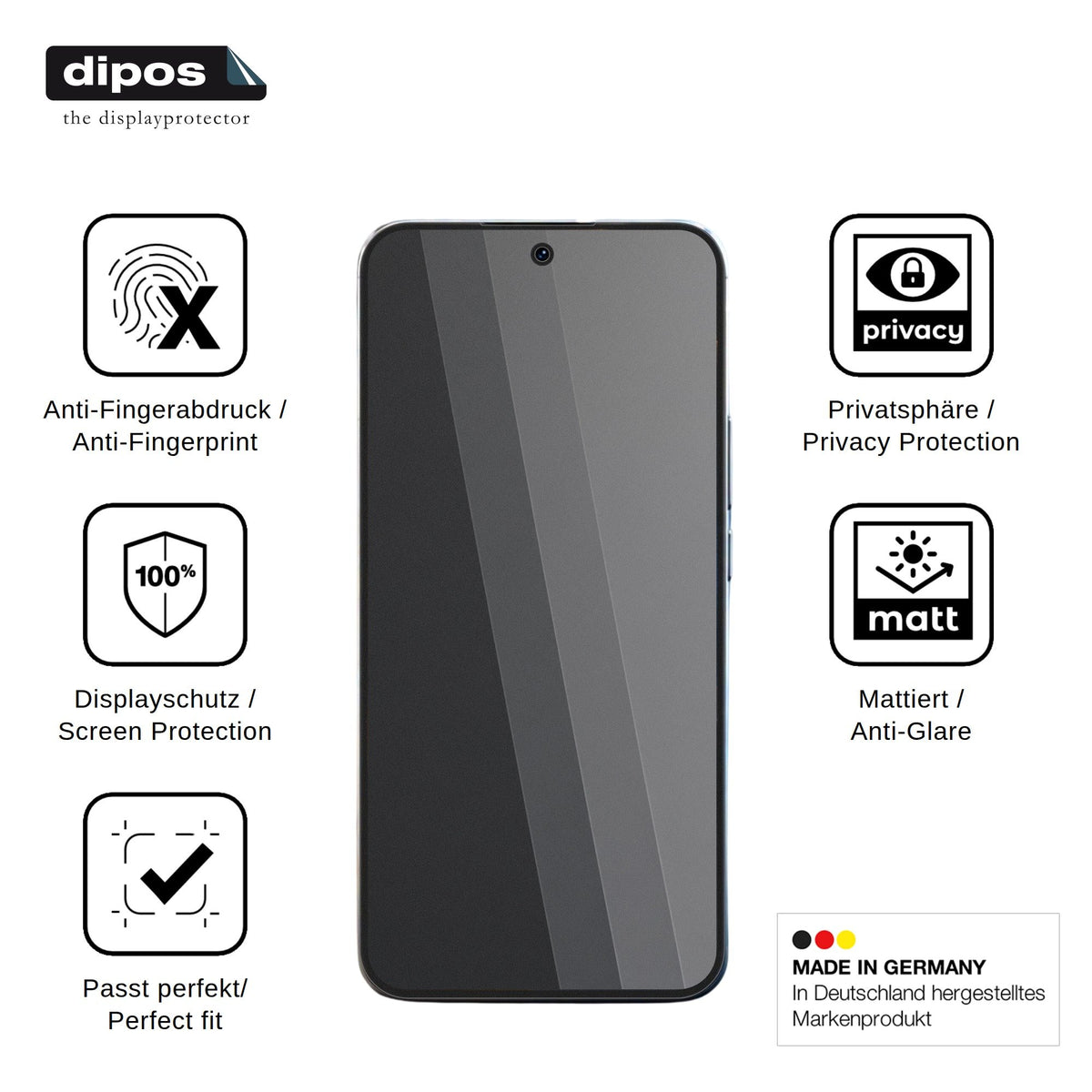 Screen Protector for iQOO 16 Privacy Filter 4-Way Protection dipos