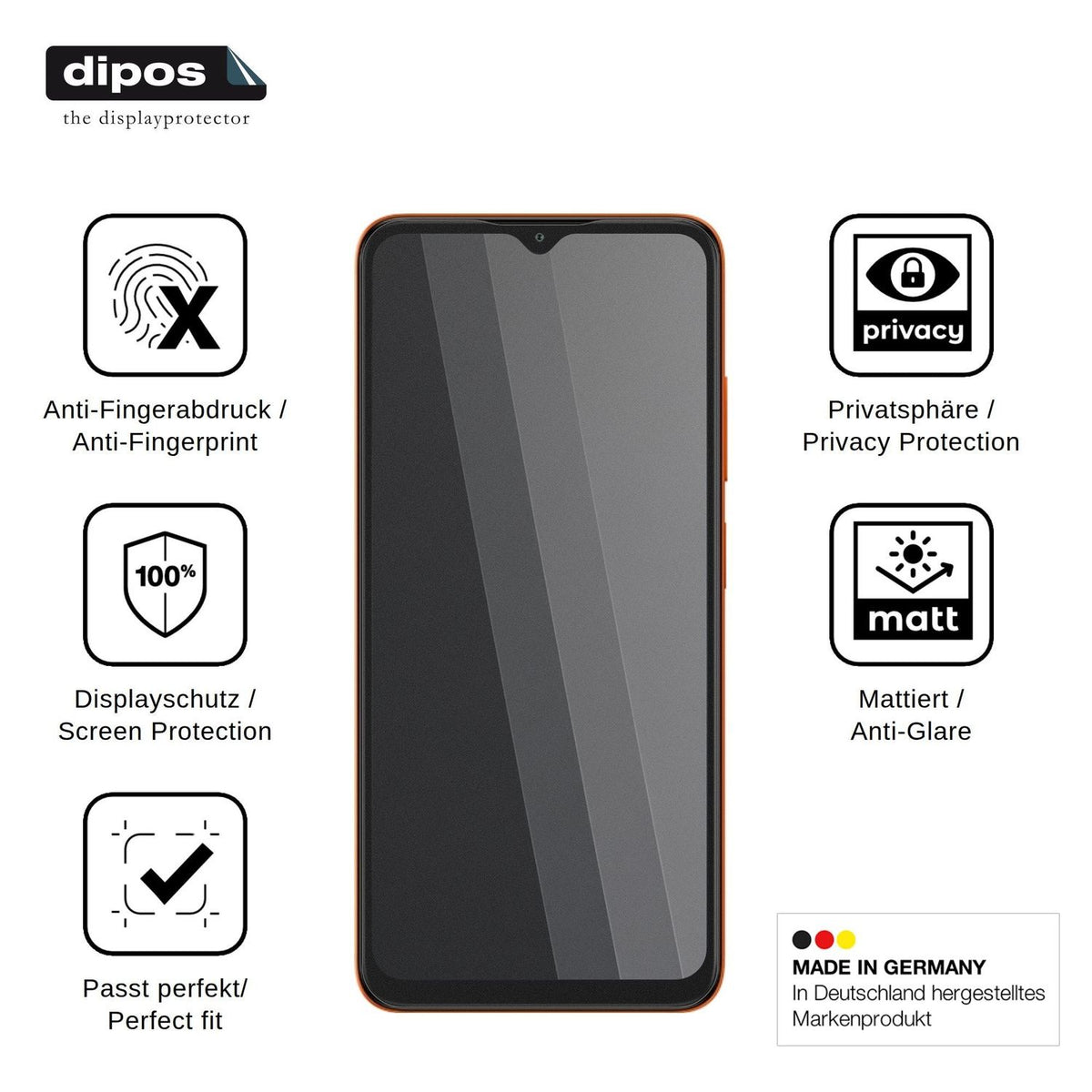 Screen Protector for Itel A300C Privacy Filter 4-Way Protection dipos