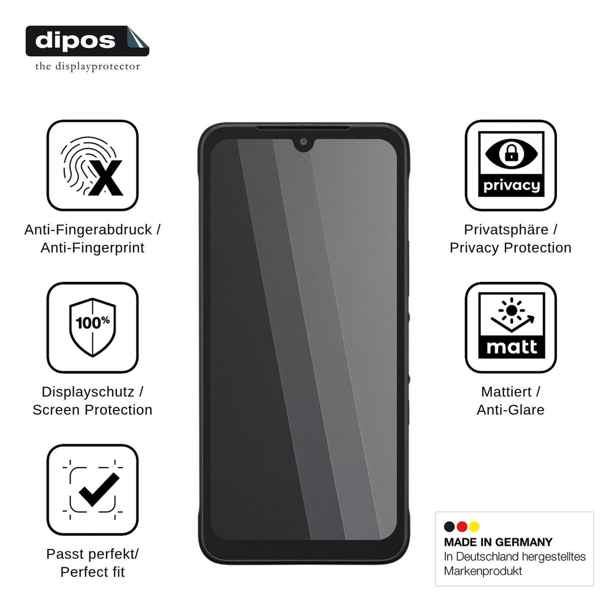Screen Protector for Kyocera Digno BX4 Privacy Filter 4-Way Protection dipos