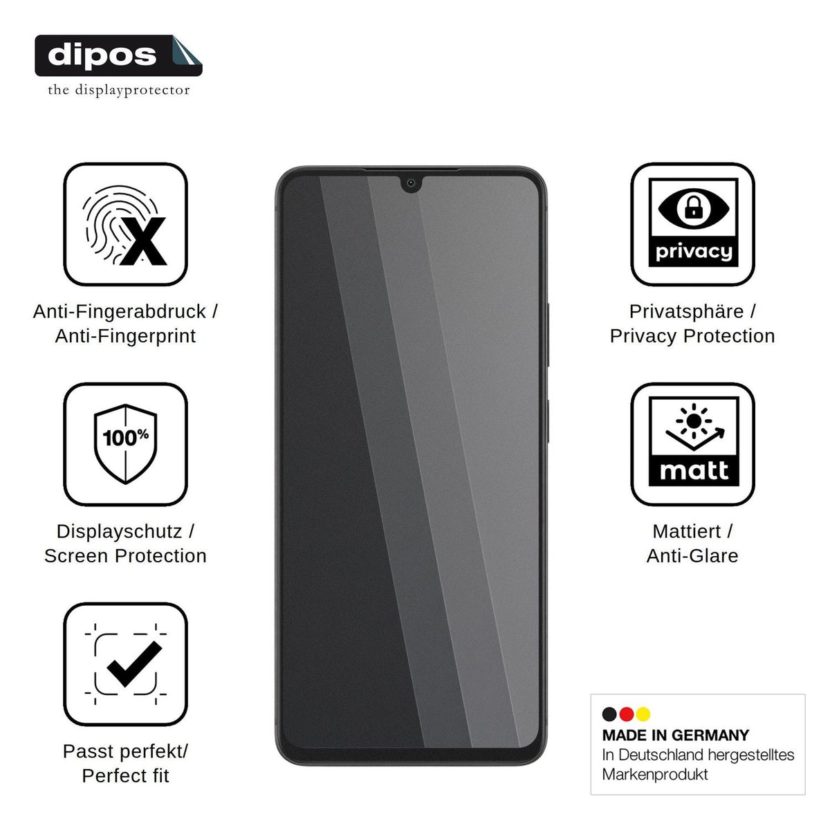 Screen Protector for Lava Bold N4 Pro Privacy Filter 4-Way Protection dipos
