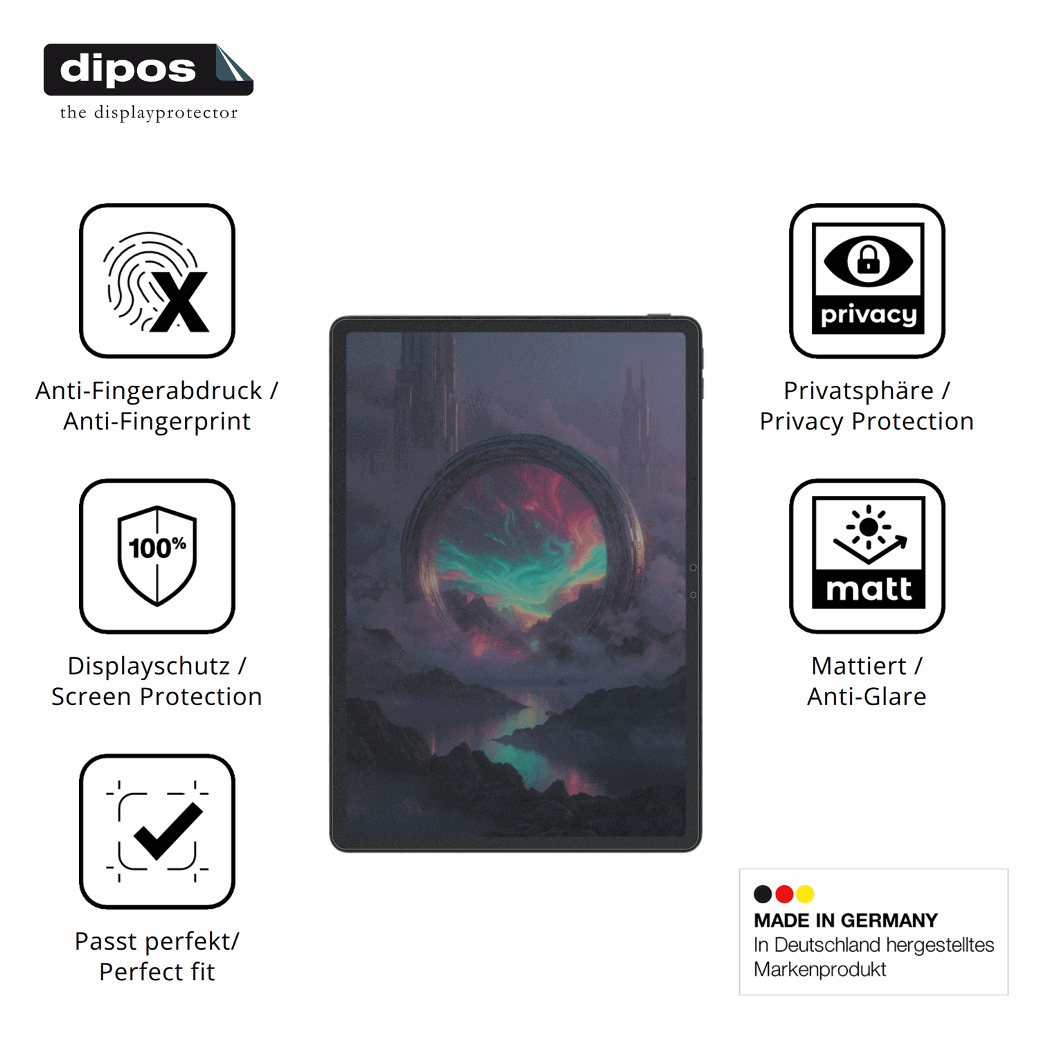Privatsphäre-Schutz durch Sichtschutz-Folie passend zugeschnitten für Lenovo Legion Y900 11