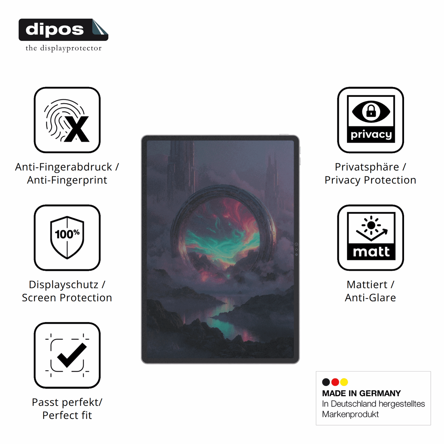 Privatsphäre-Schutz durch Sichtschutz-Folie passend zugeschnitten für Lenovo Legion Y900 13