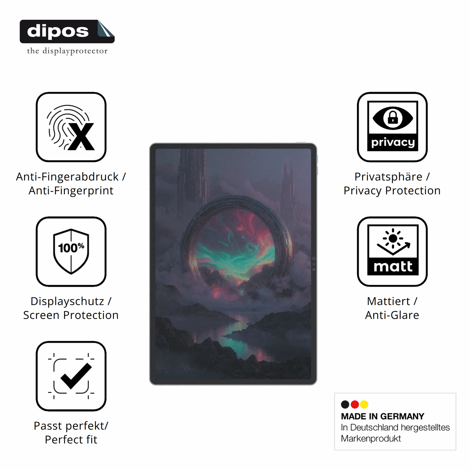 Privatsphäre-Schutz durch Sichtschutz-Folie passend zugeschnitten für Lenovo Legion Y900 13