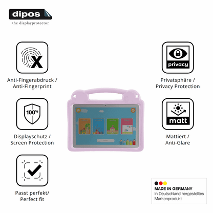 Privatsphäre-Schutz durch Sichtschutz-Folie passend zugeschnitten für LETGOSPT Kids Tablet 10.1