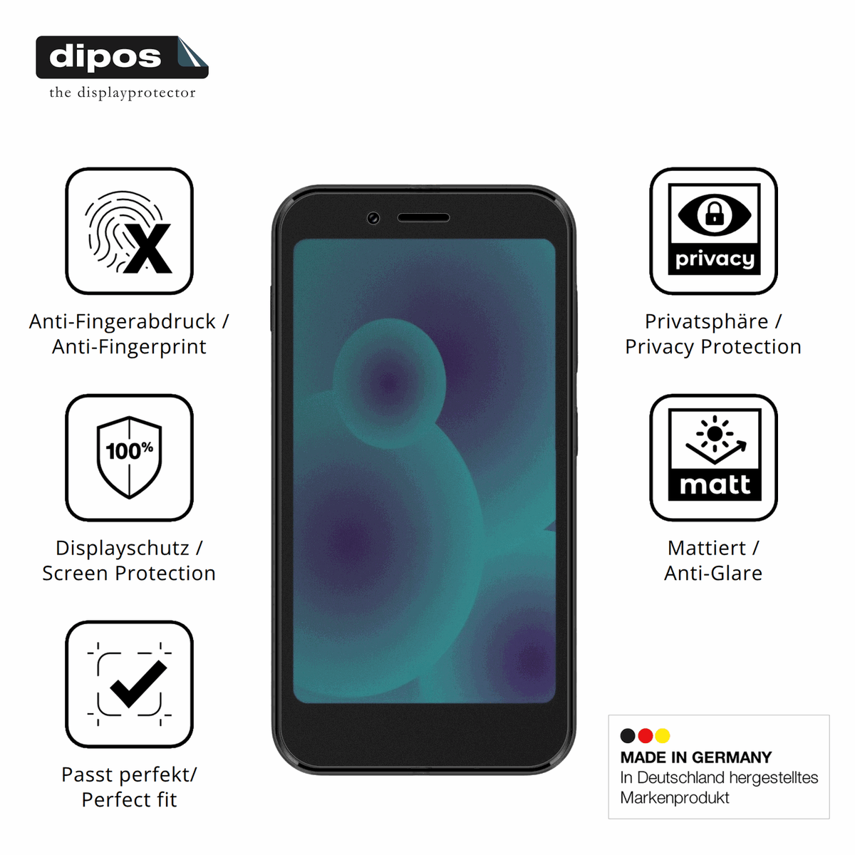 Privatsphäre-Schutz durch Sichtschutz-Folie passend zugeschnitten für Logicom Link